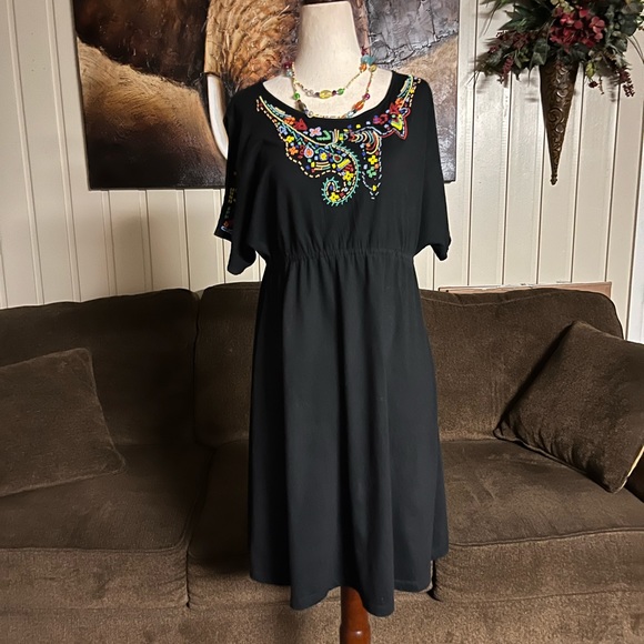 RXB~ Boho Multi-Color Beaded Size Large Dress - Picture 5 of 16